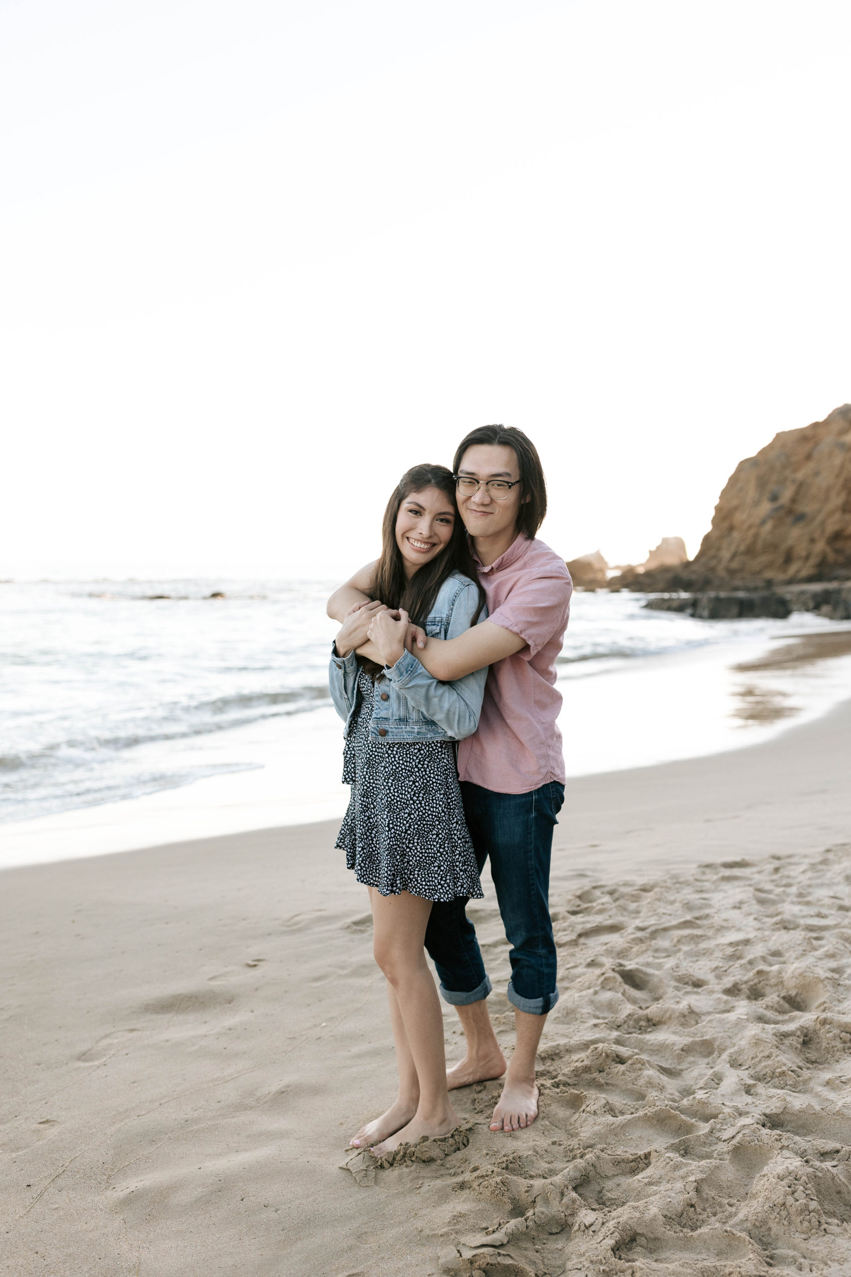 crescent bay beach engagement session