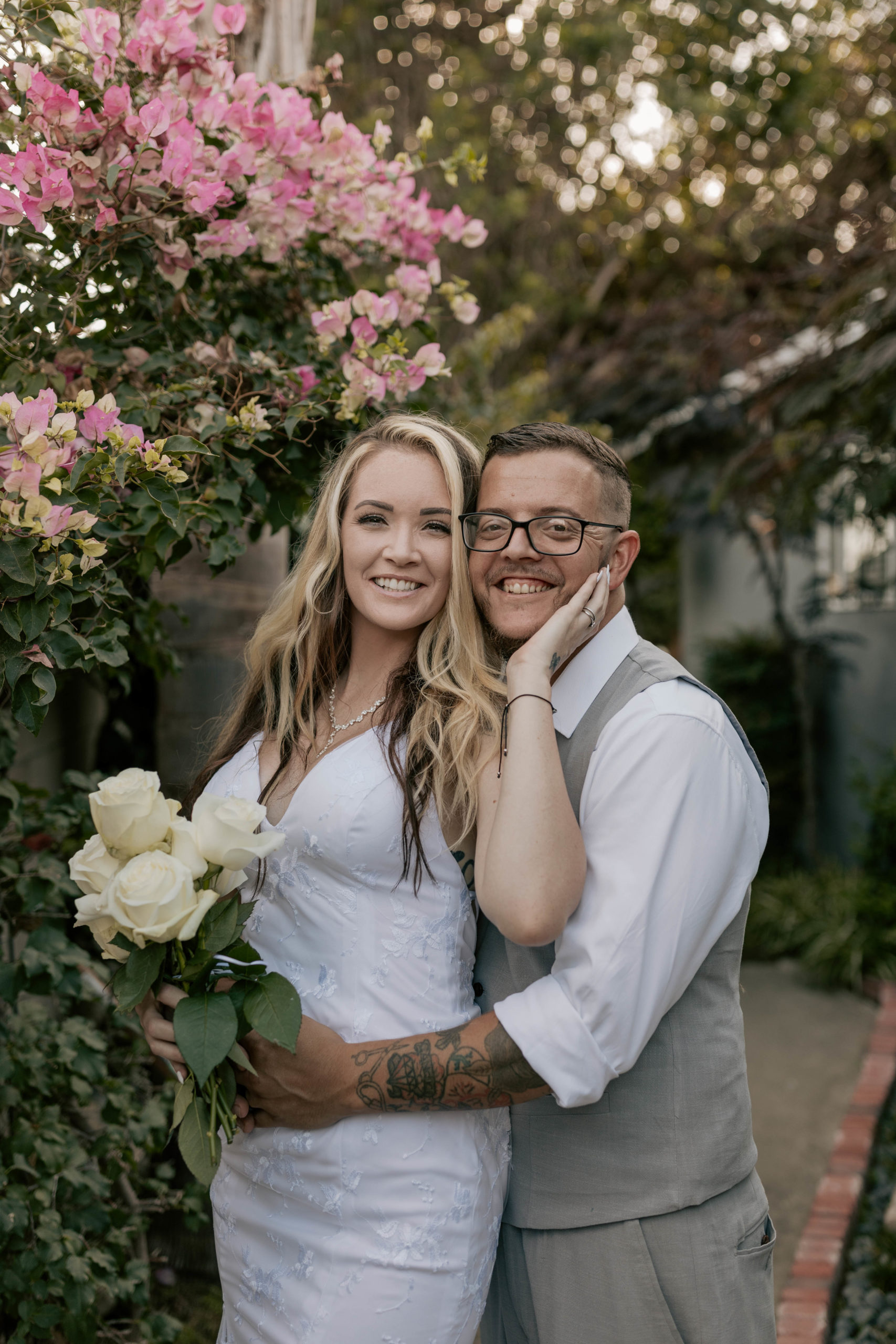 Orange County backyard wedding reception bridal portraits